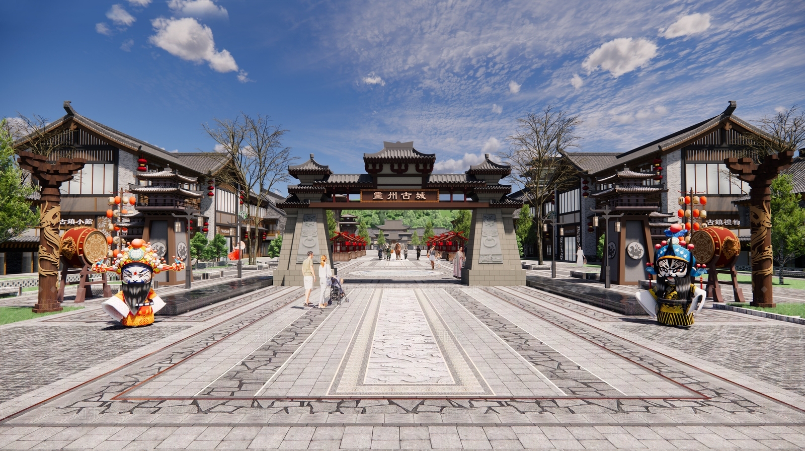 中式古建筑SU模型下载【ID:1164013012】