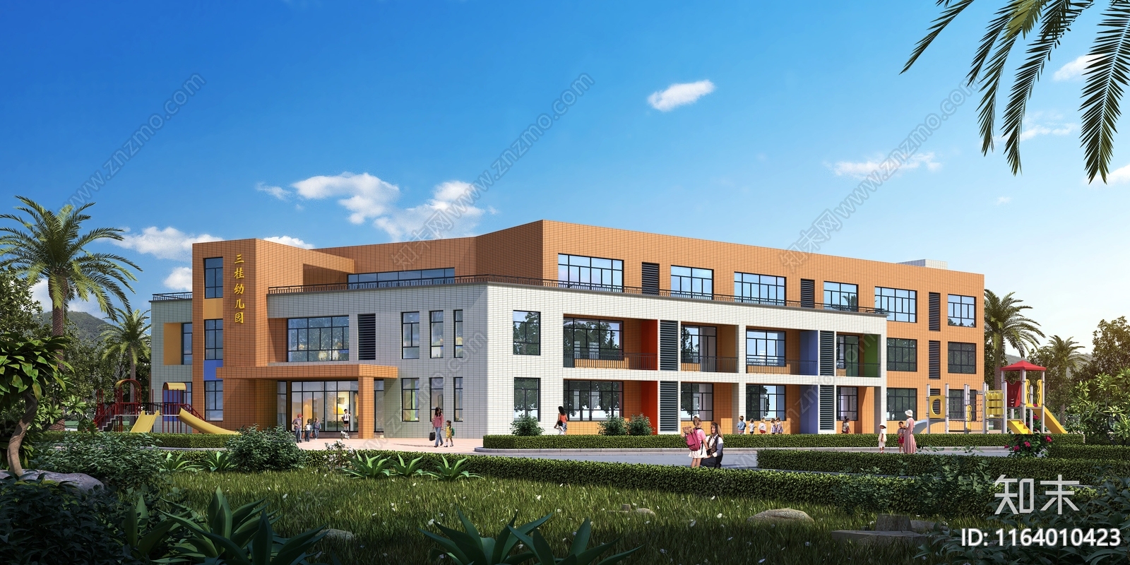 现代幼儿园建筑cad施工图下载【ID:1164010423】
