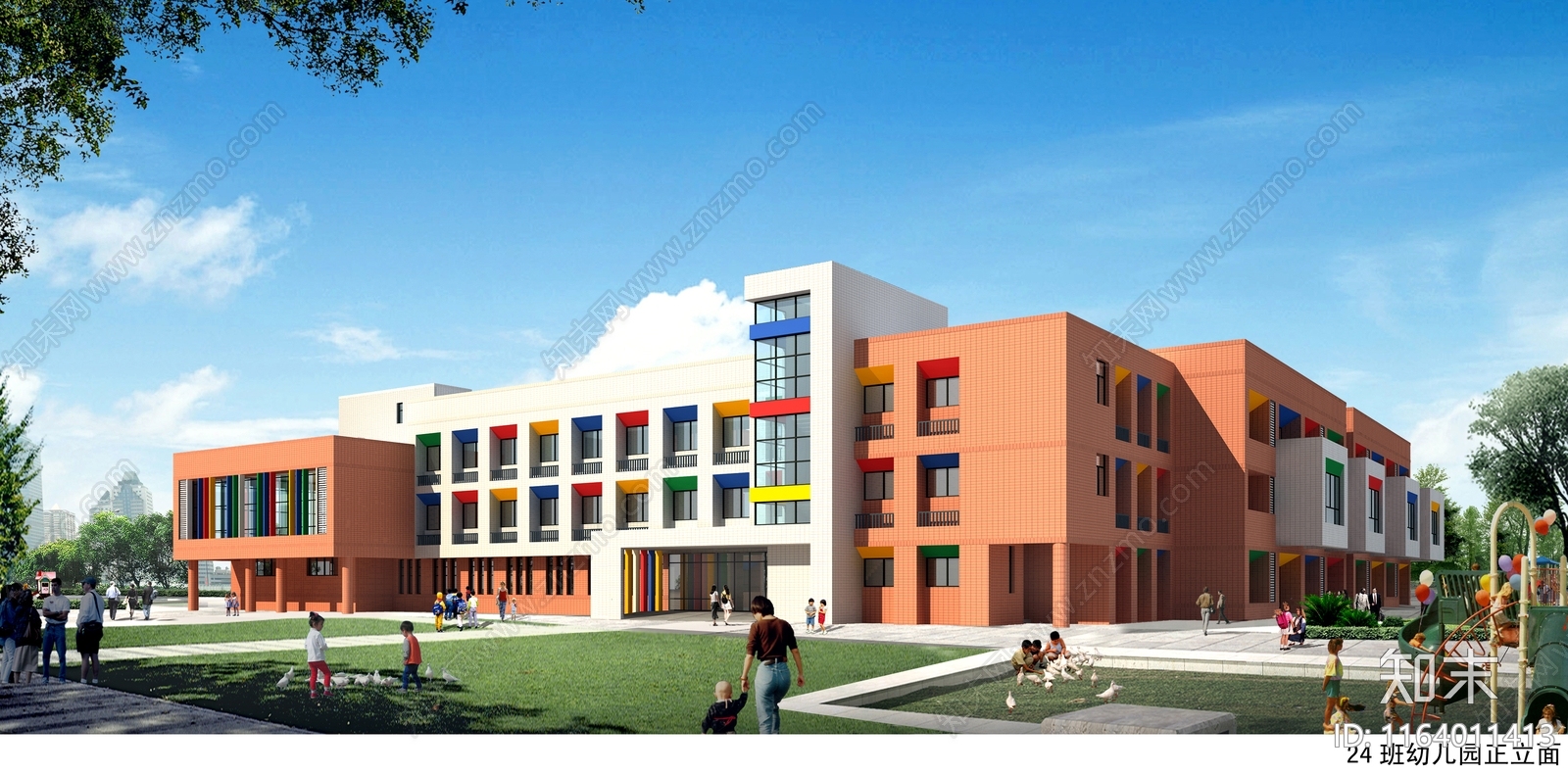 现代幼儿园建筑cad施工图下载【ID:1164011413】