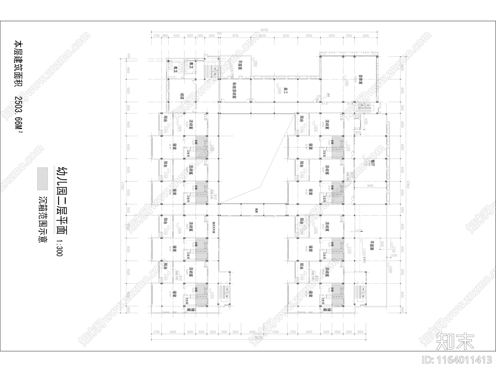 现代幼儿园建筑cad施工图下载【ID:1164011413】