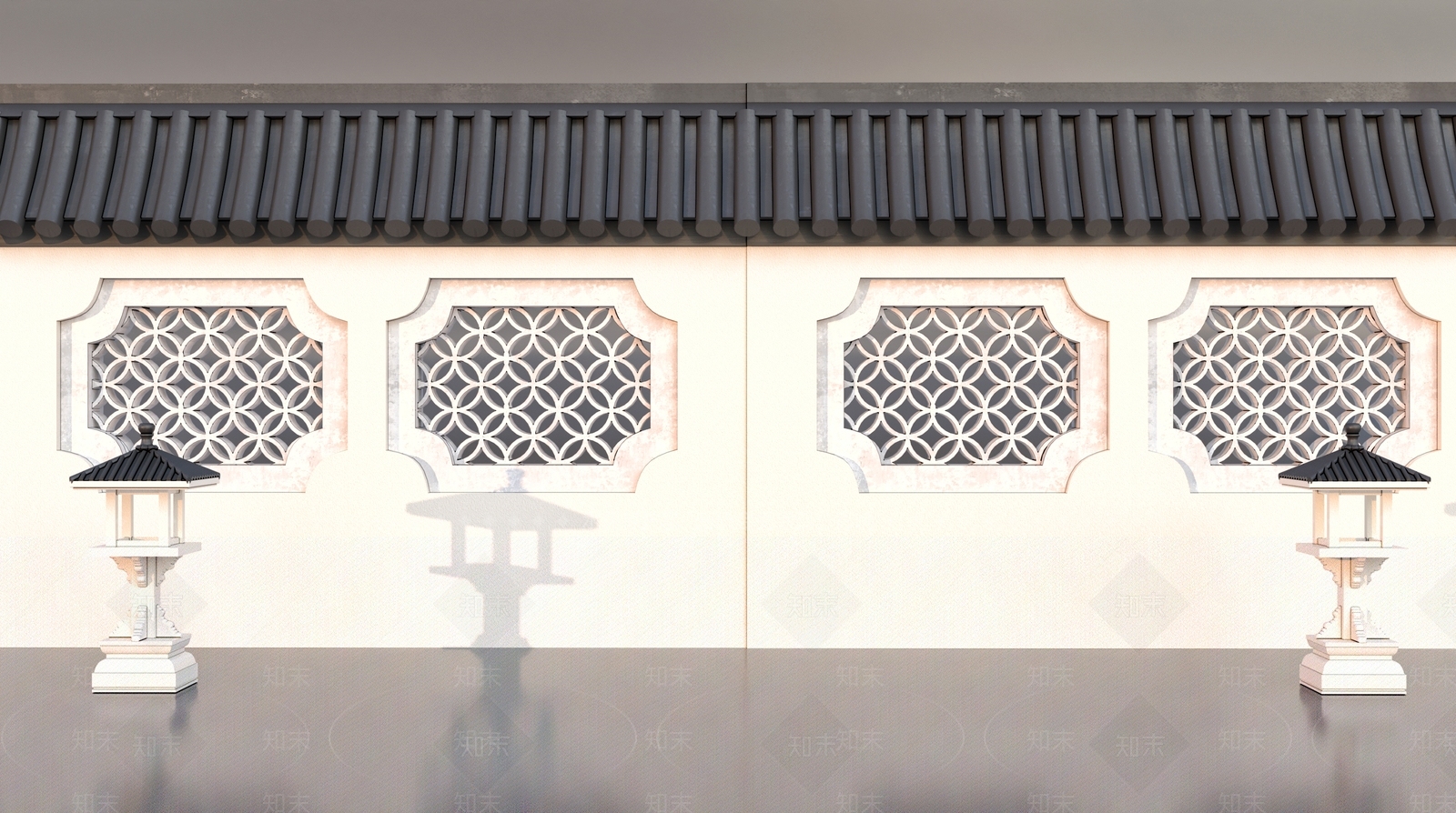 中式景墙3D模型下载【ID:1164011615】
