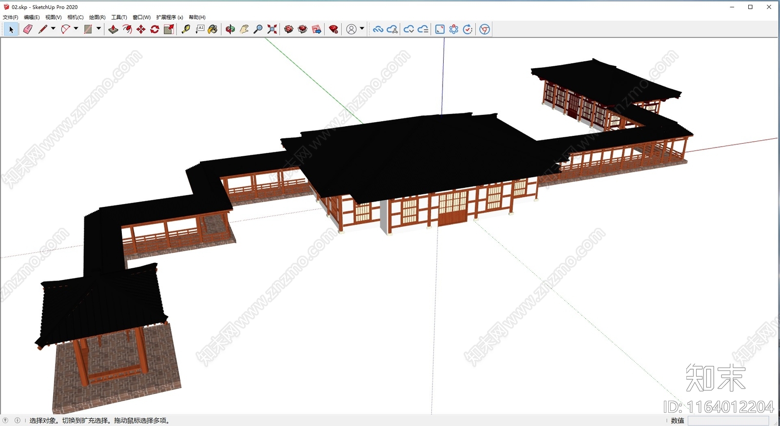 中式古建筑SU模型下载【ID:1164012204】