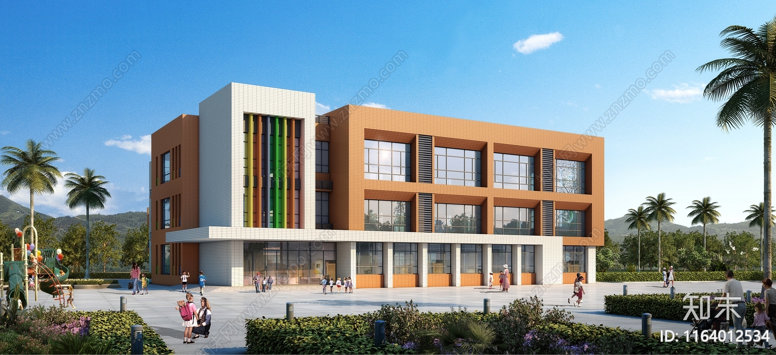 现代幼儿园建筑cad施工图下载【ID:1164012534】