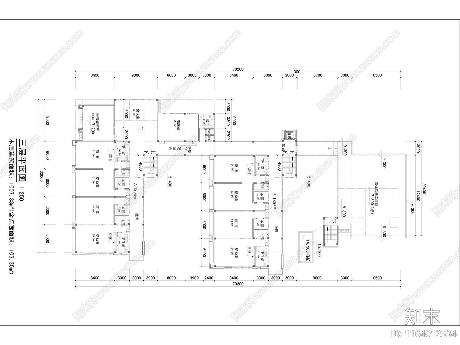 现代幼儿园建筑cad施工图下载【ID:1164012534】