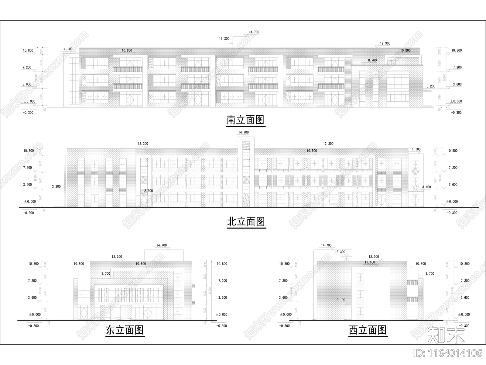 现代幼儿园建筑cad施工图下载【ID:1164014106】