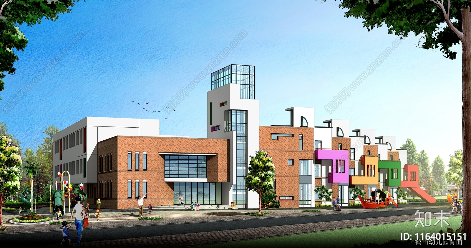 现代幼儿园建筑cad施工图下载【ID:1164015151】