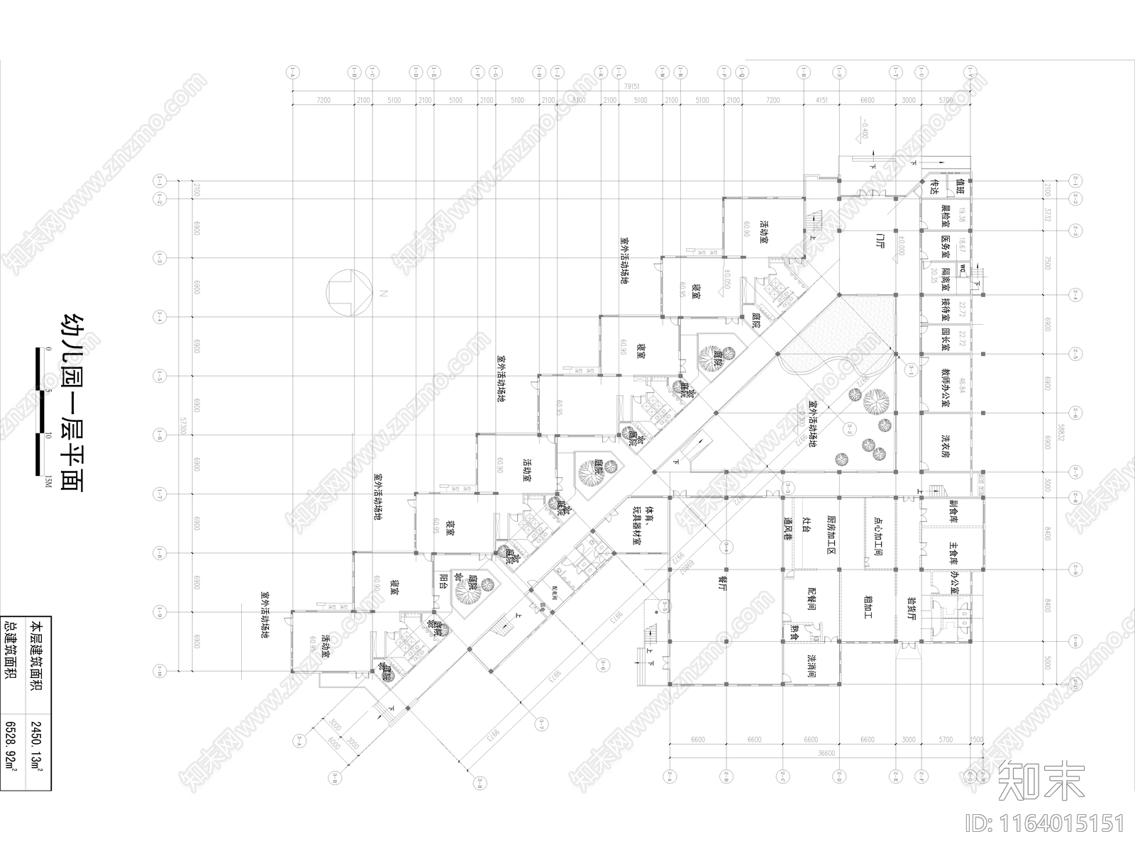 现代幼儿园建筑cad施工图下载【ID:1164015151】