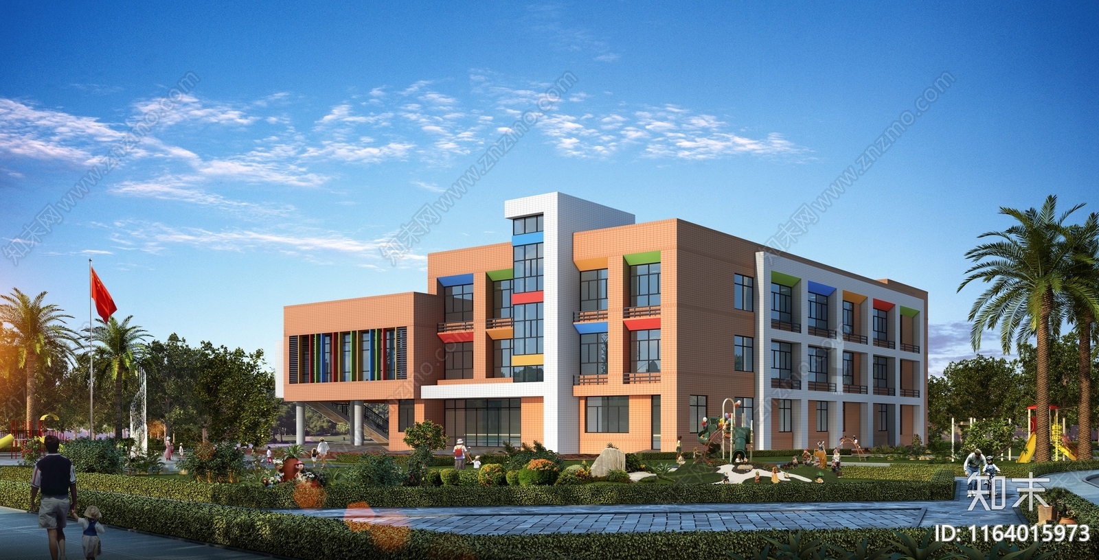 现代幼儿园建筑cad施工图下载【ID:1164015973】