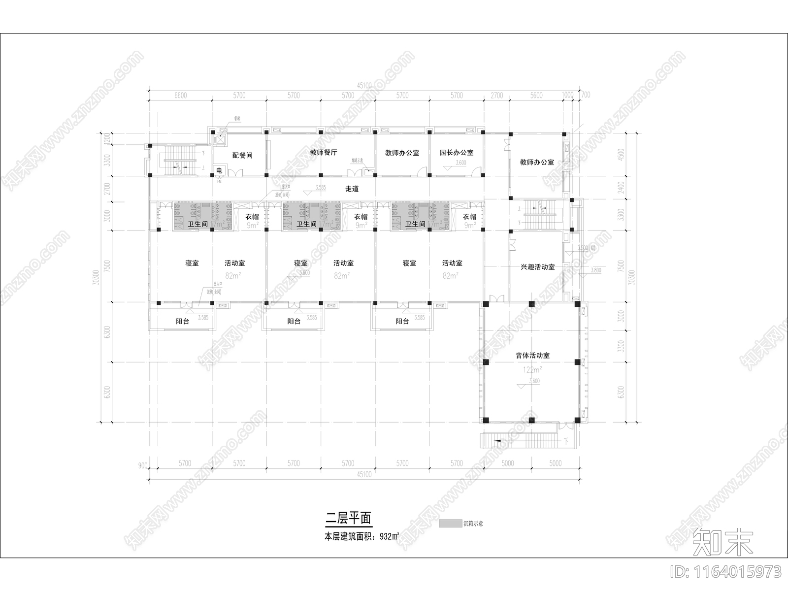 现代幼儿园建筑cad施工图下载【ID:1164015973】