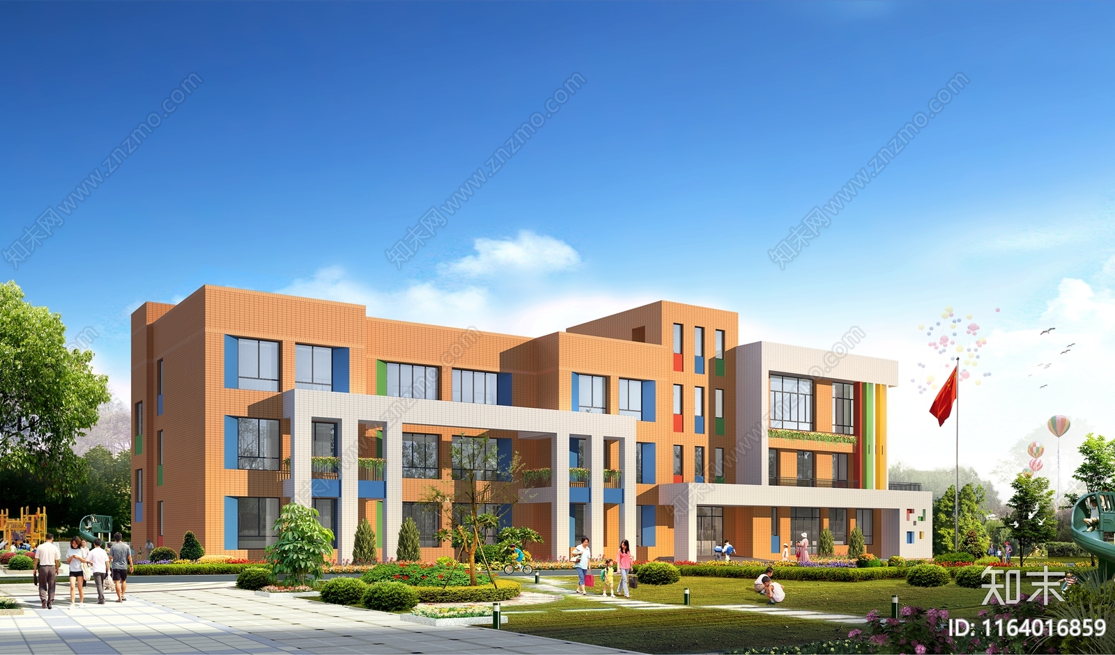 现代幼儿园建筑cad施工图下载【ID:1164016859】