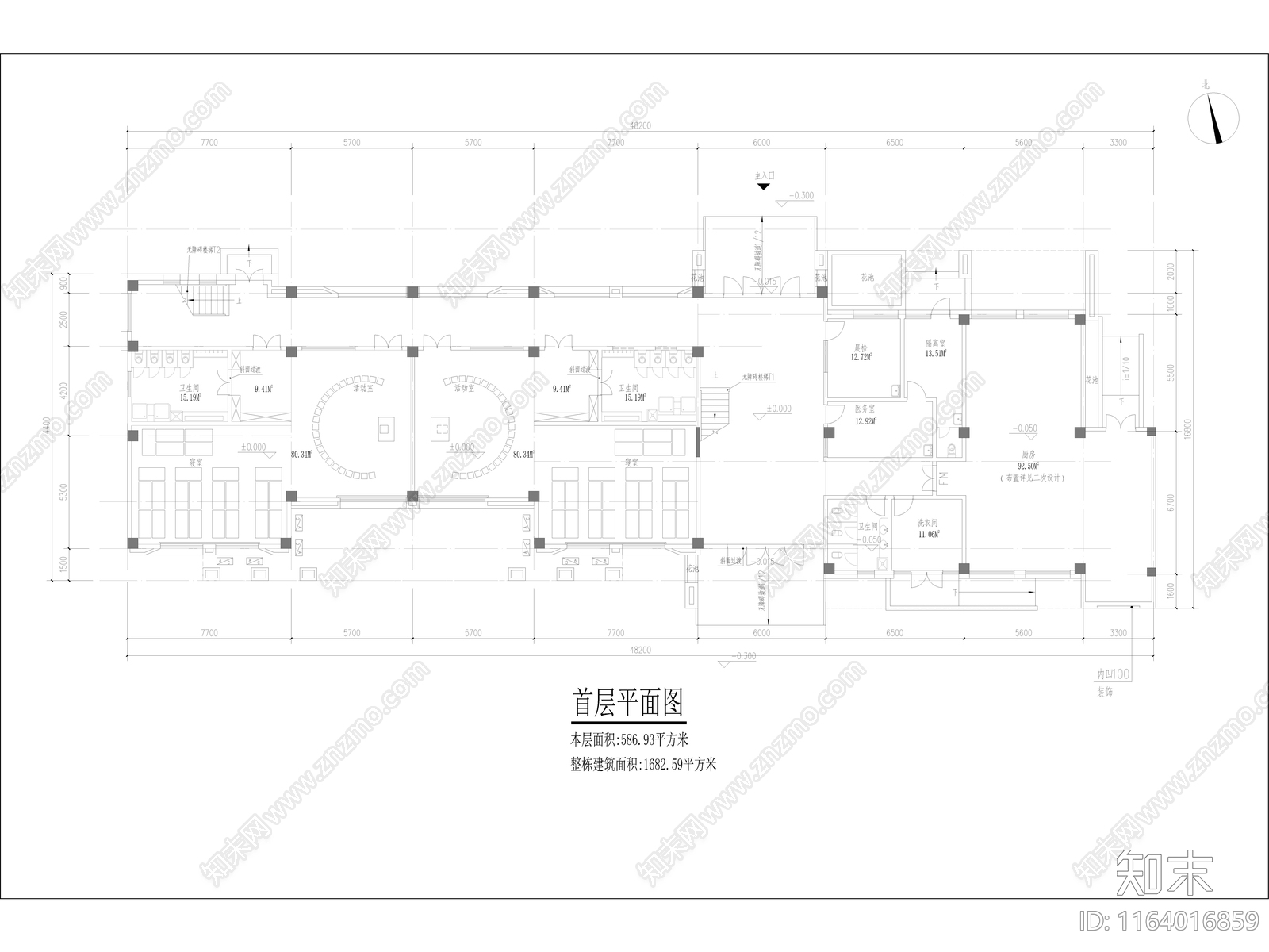 现代幼儿园建筑cad施工图下载【ID:1164016859】