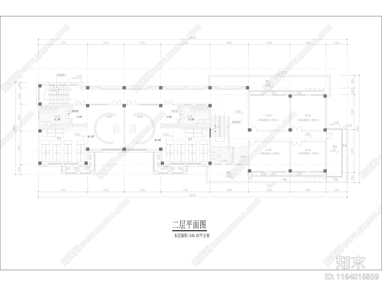 现代幼儿园建筑cad施工图下载【ID:1164016859】