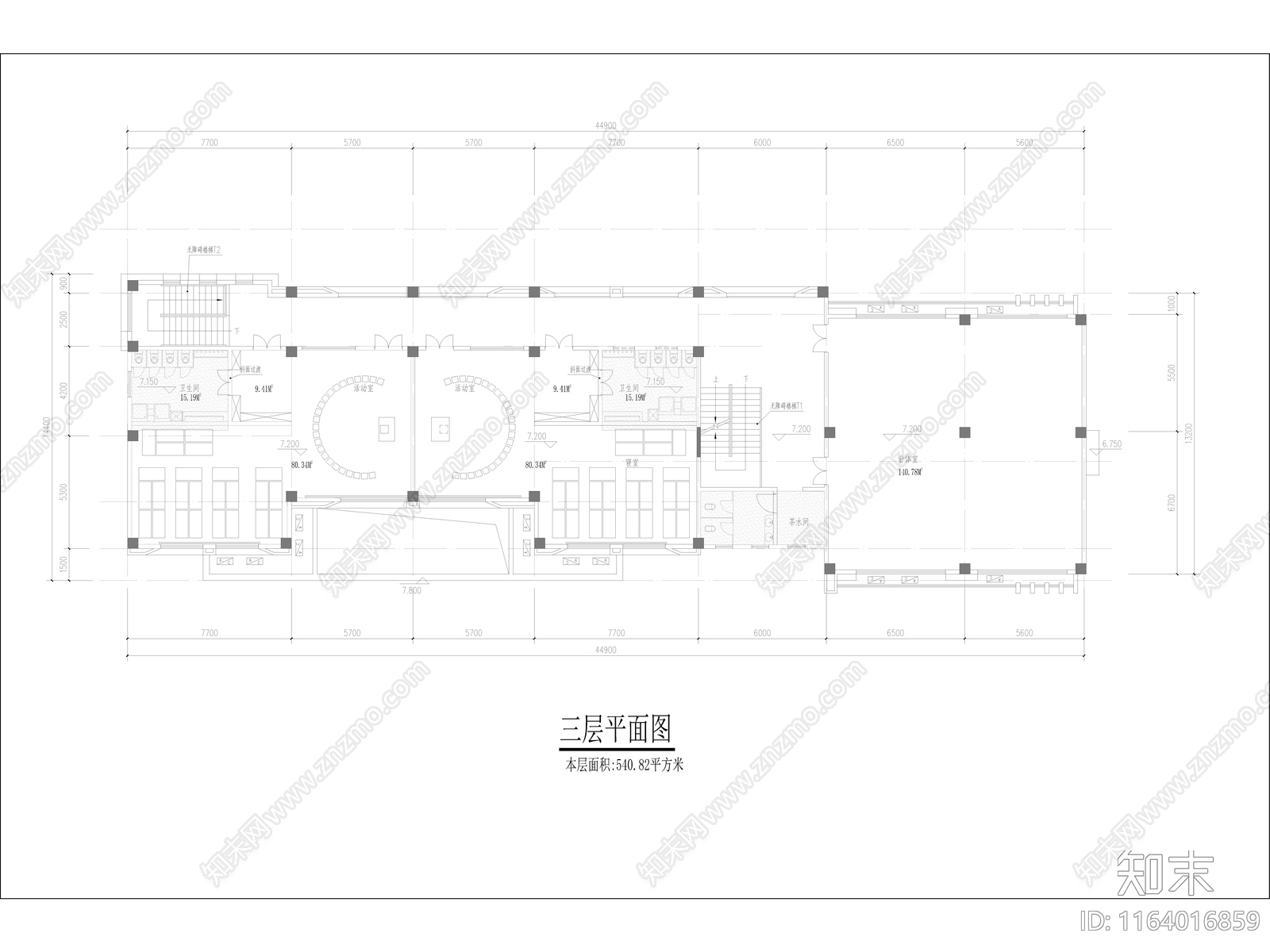 现代幼儿园建筑cad施工图下载【ID:1164016859】