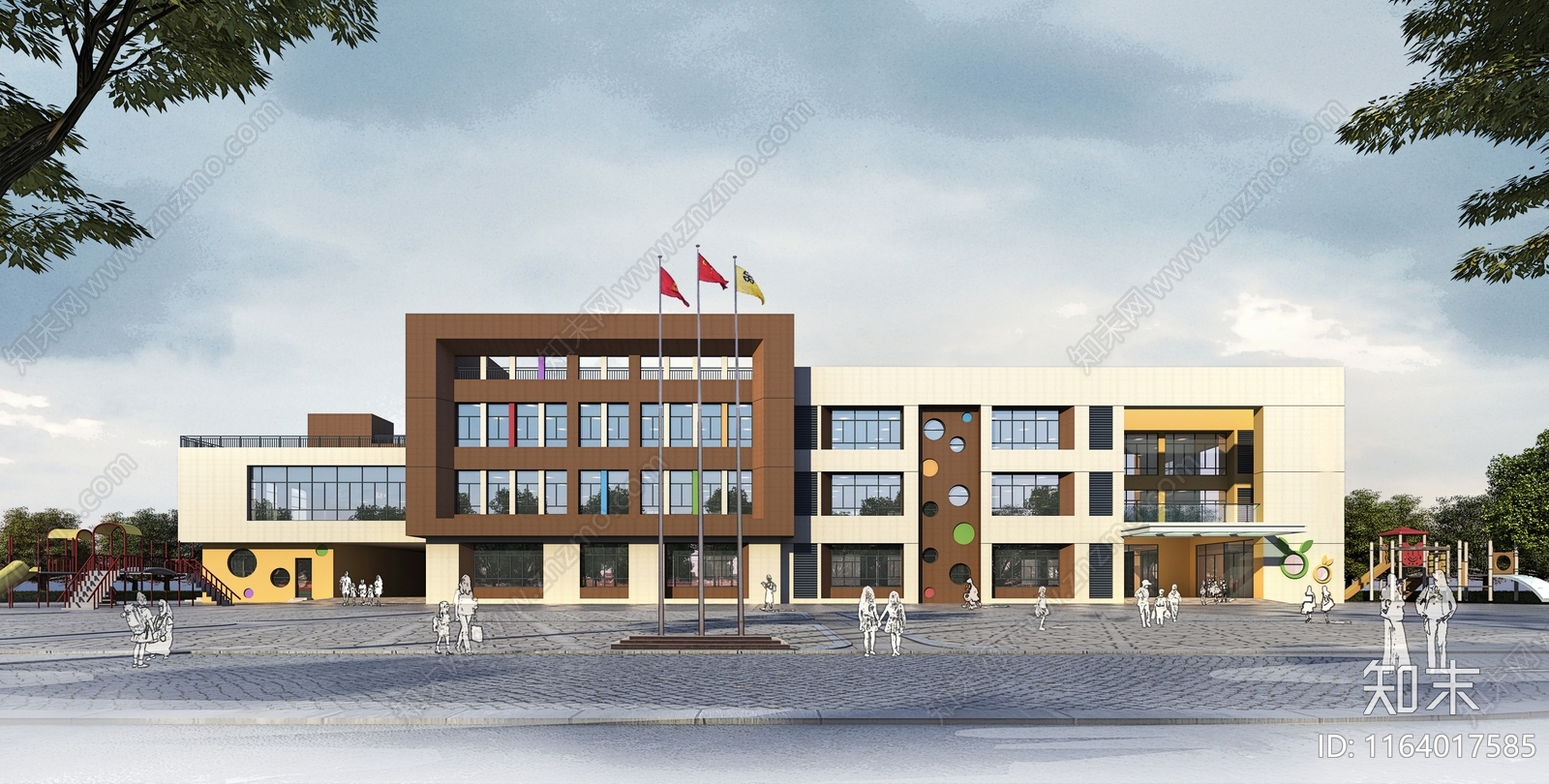 现代幼儿园建筑cad施工图下载【ID:1164017585】