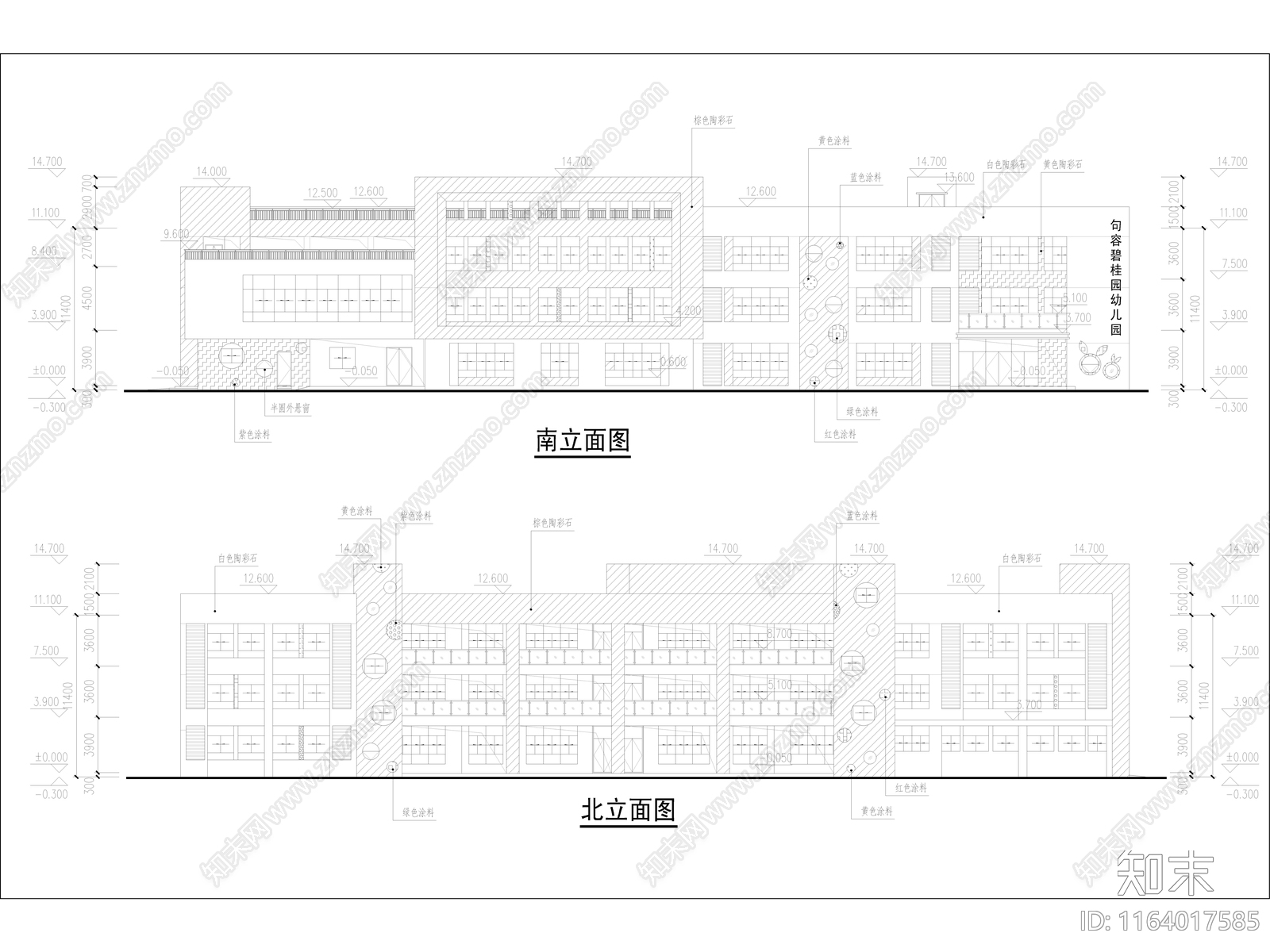 现代幼儿园建筑cad施工图下载【ID:1164017585】