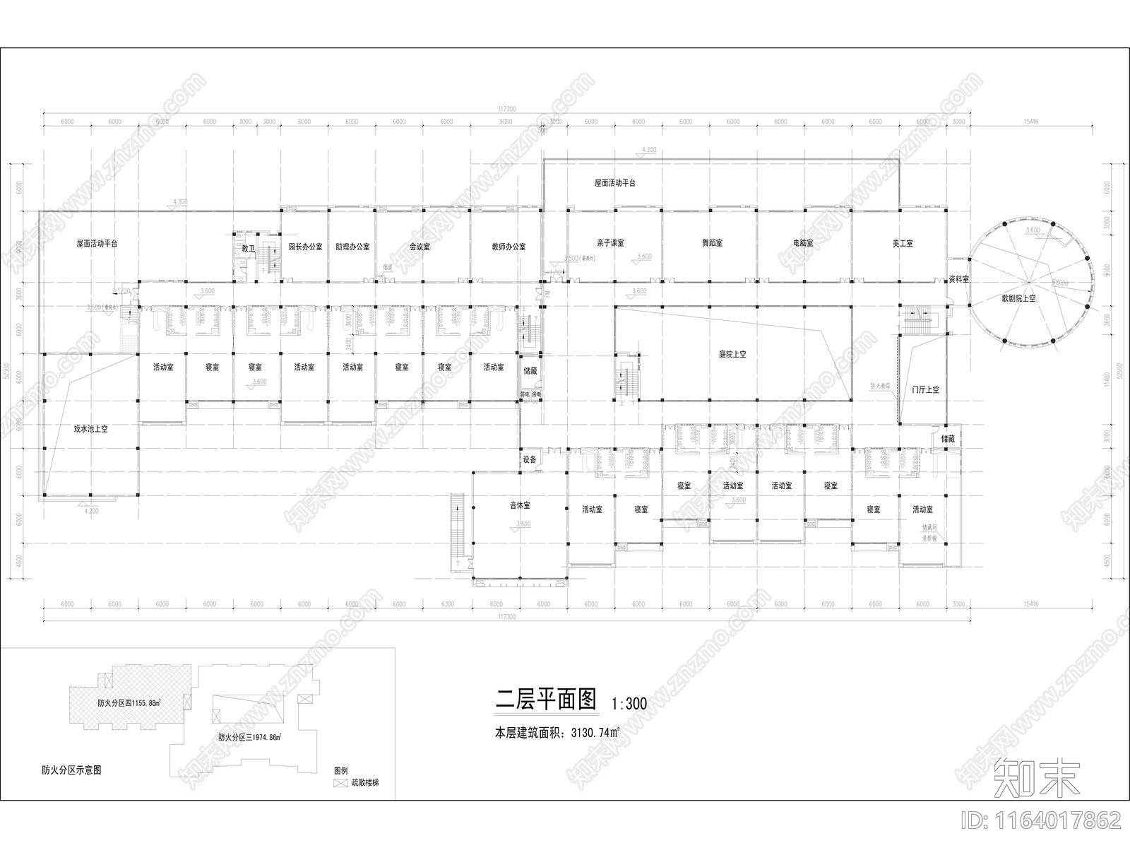 现代幼儿园建筑cad施工图下载【ID:1164017862】