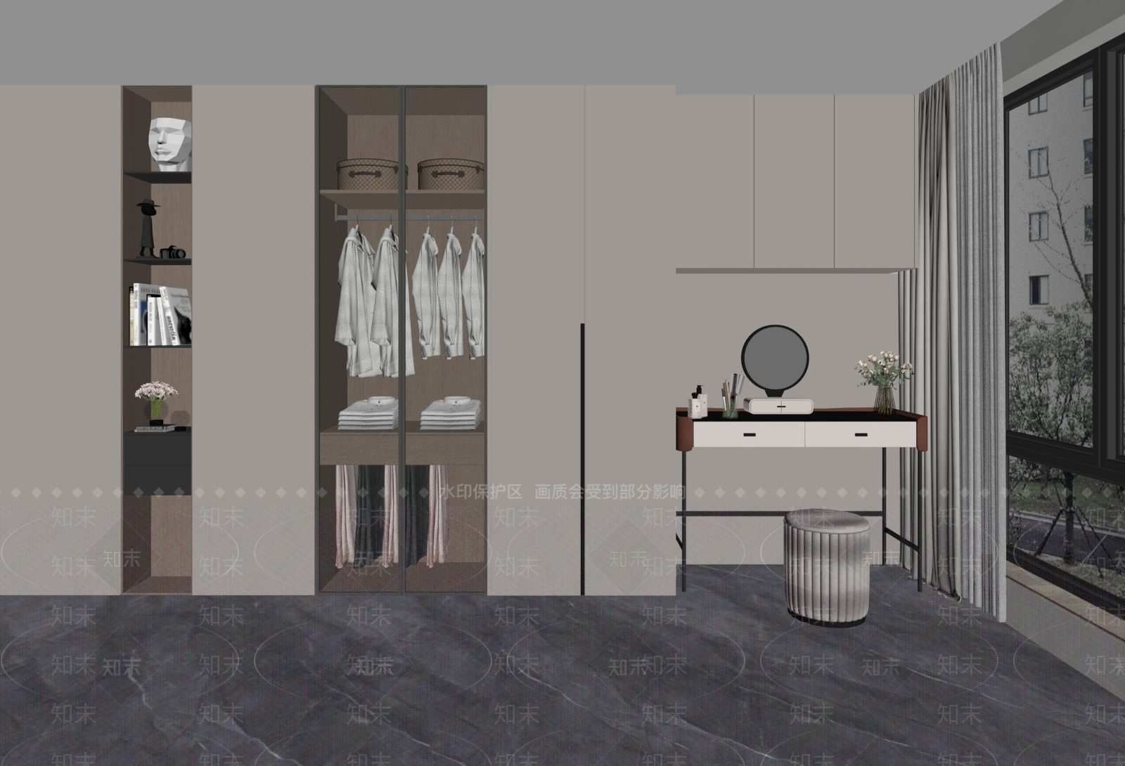 梳妆台SU模型下载【ID:1164020179】