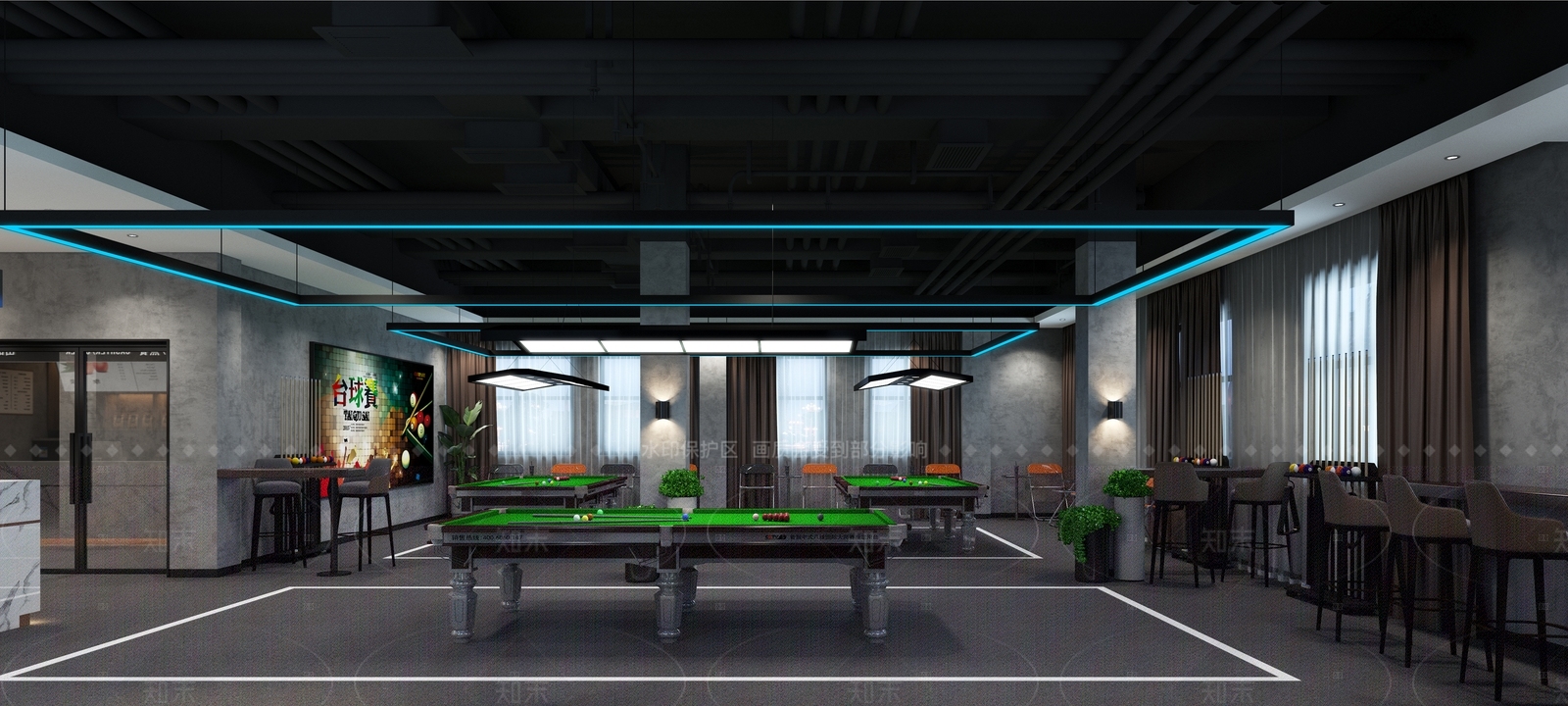 现代台球室3D模型下载【ID:1164020607】