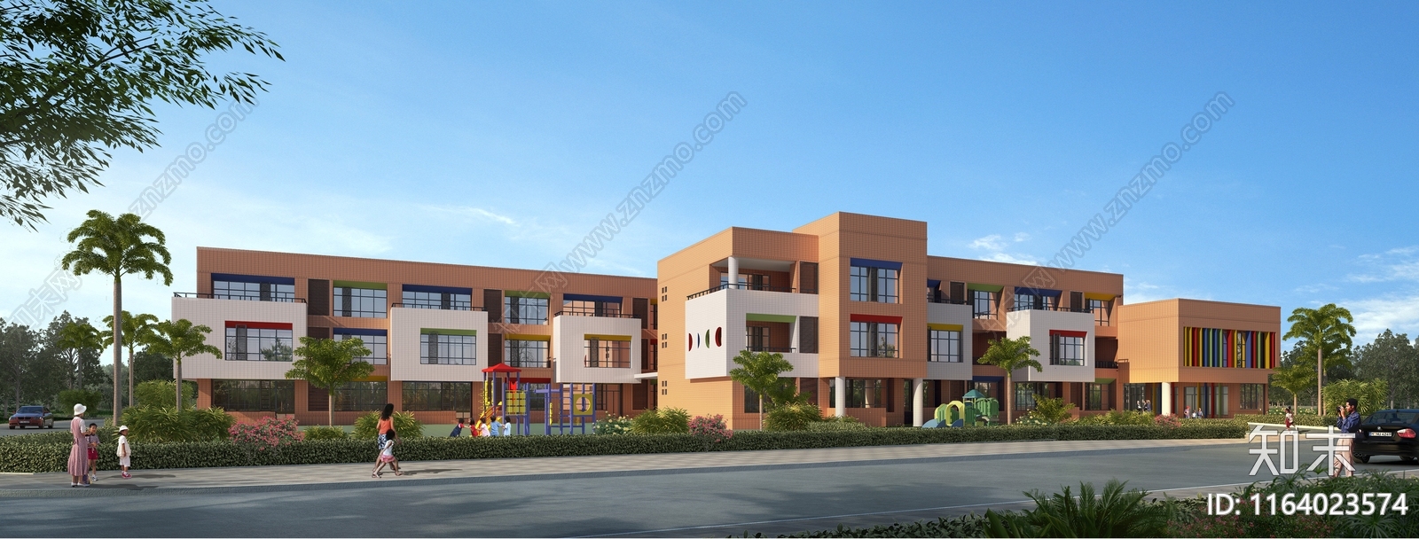 现代幼儿园建筑cad施工图下载【ID:1164023574】