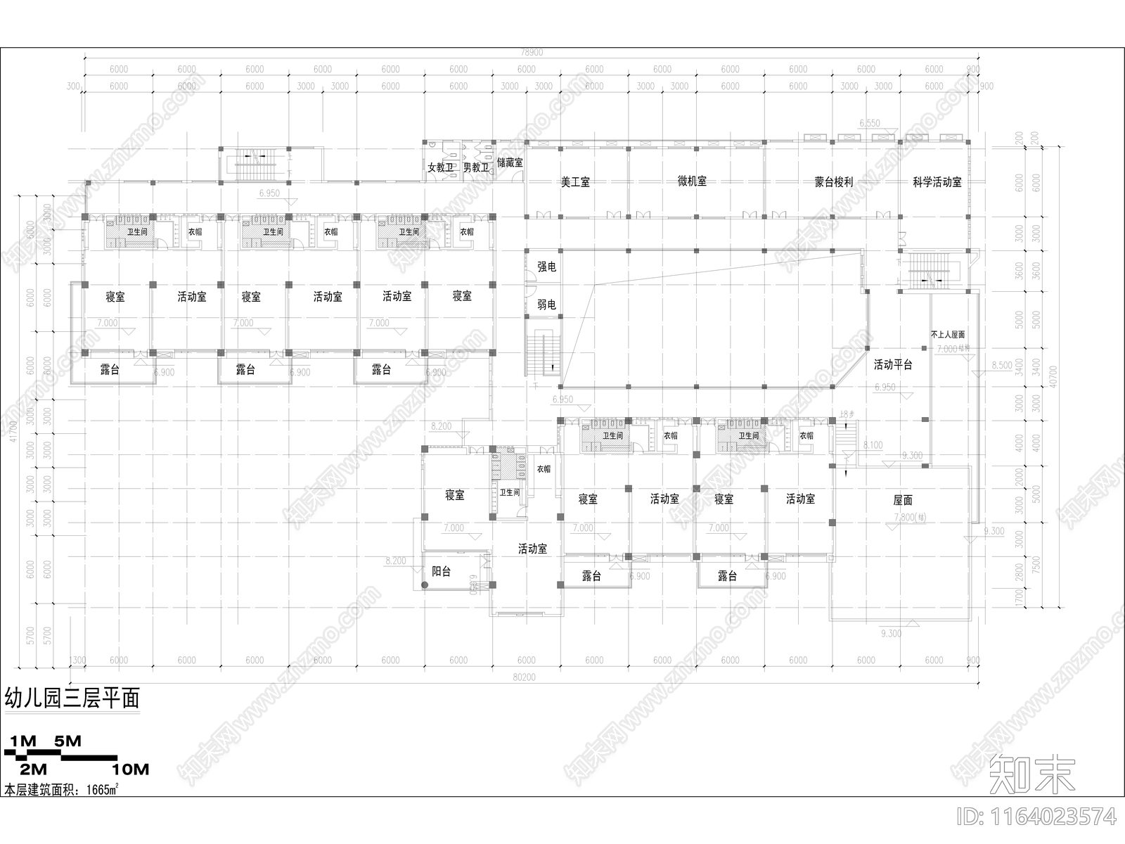 现代幼儿园建筑cad施工图下载【ID:1164023574】