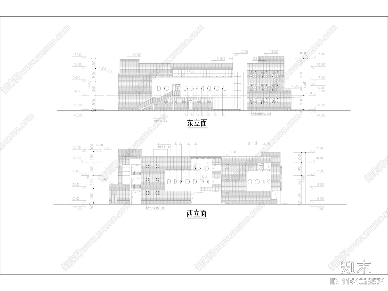 现代幼儿园建筑cad施工图下载【ID:1164023574】