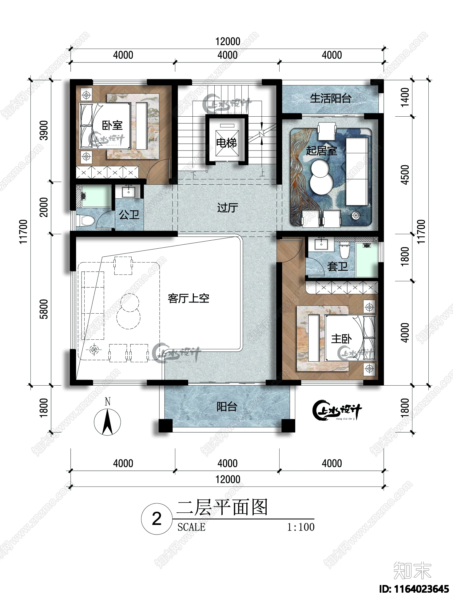 新中式别墅建筑cad施工图下载【ID:1164023645】