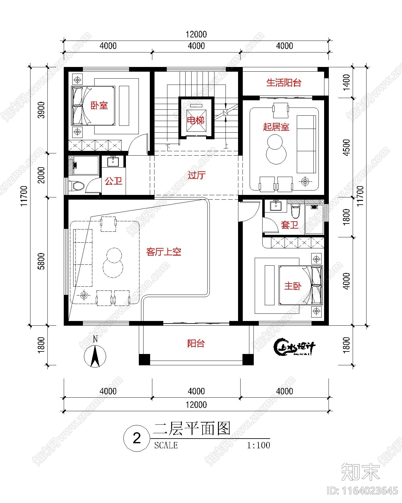 新中式别墅建筑cad施工图下载【ID:1164023645】