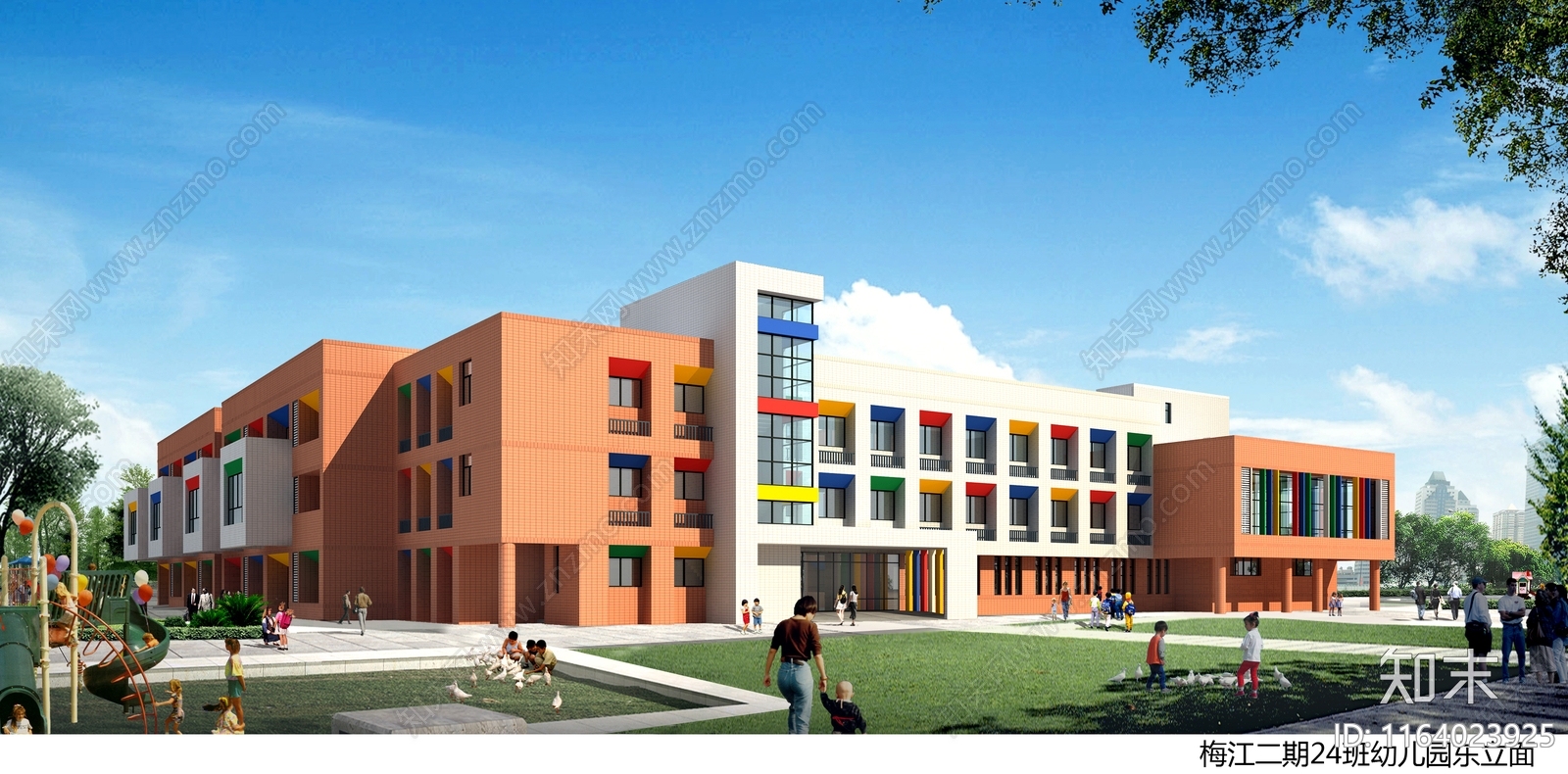 现代幼儿园建筑cad施工图下载【ID:1164023925】