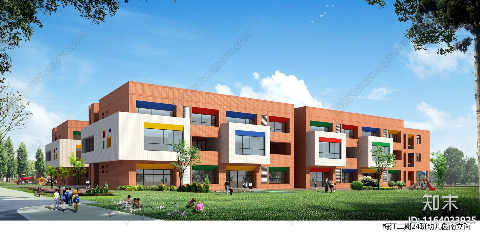 现代幼儿园建筑cad施工图下载【ID:1164023925】