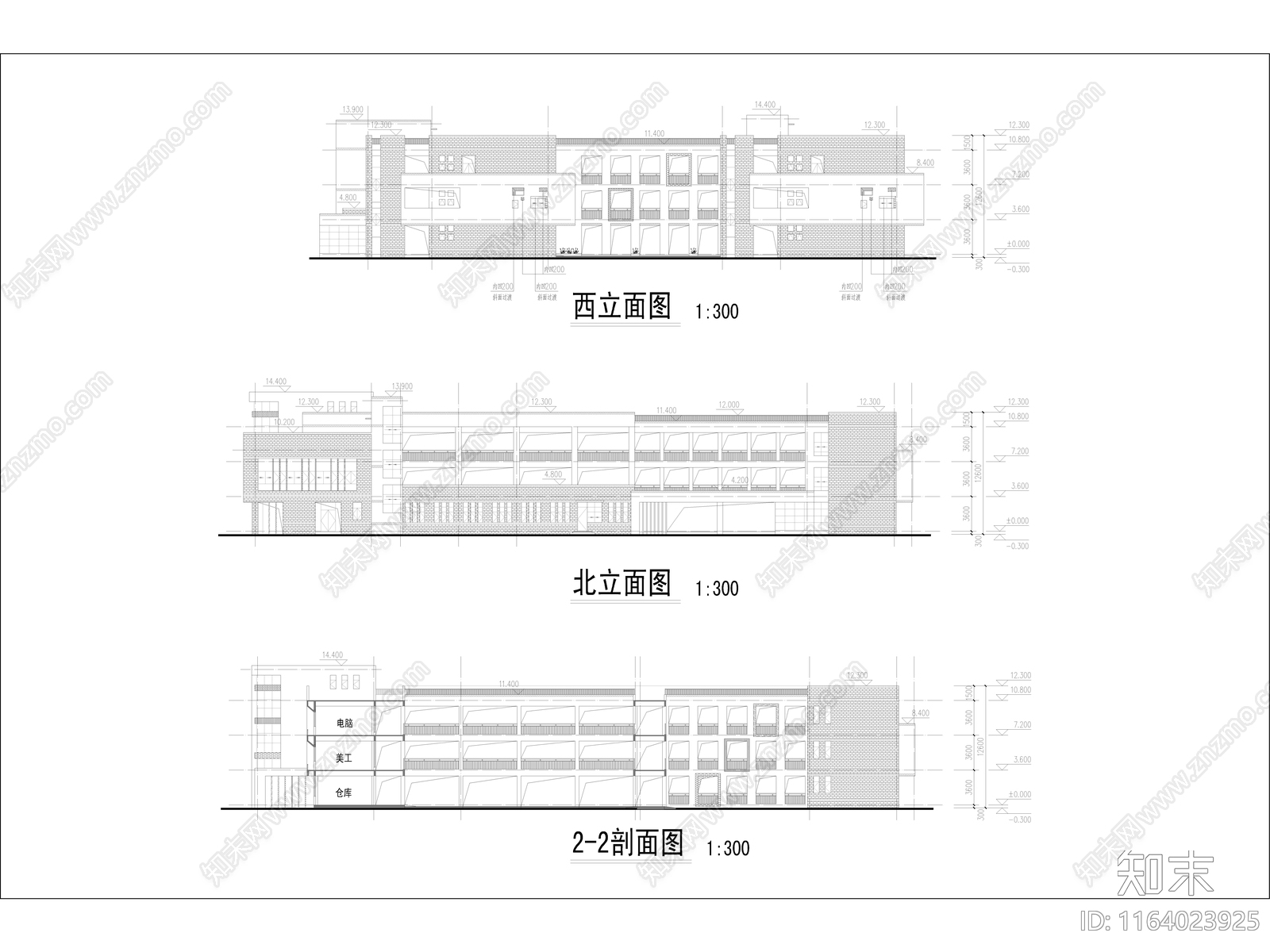 现代幼儿园建筑cad施工图下载【ID:1164023925】
