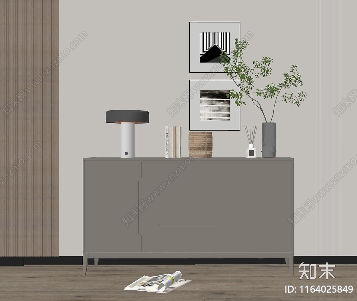 现代玄关柜SU模型下载【ID:1164025849】