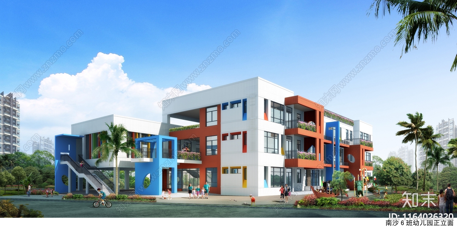 现代幼儿园建筑cad施工图下载【ID:1164026320】