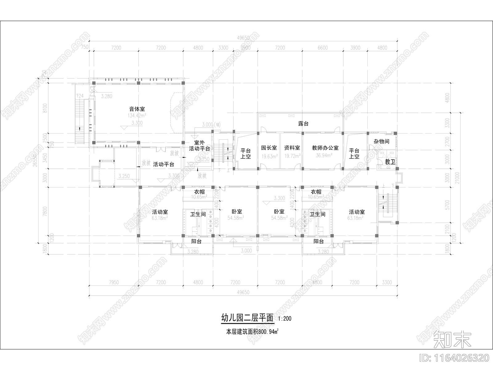 现代幼儿园建筑cad施工图下载【ID:1164026320】