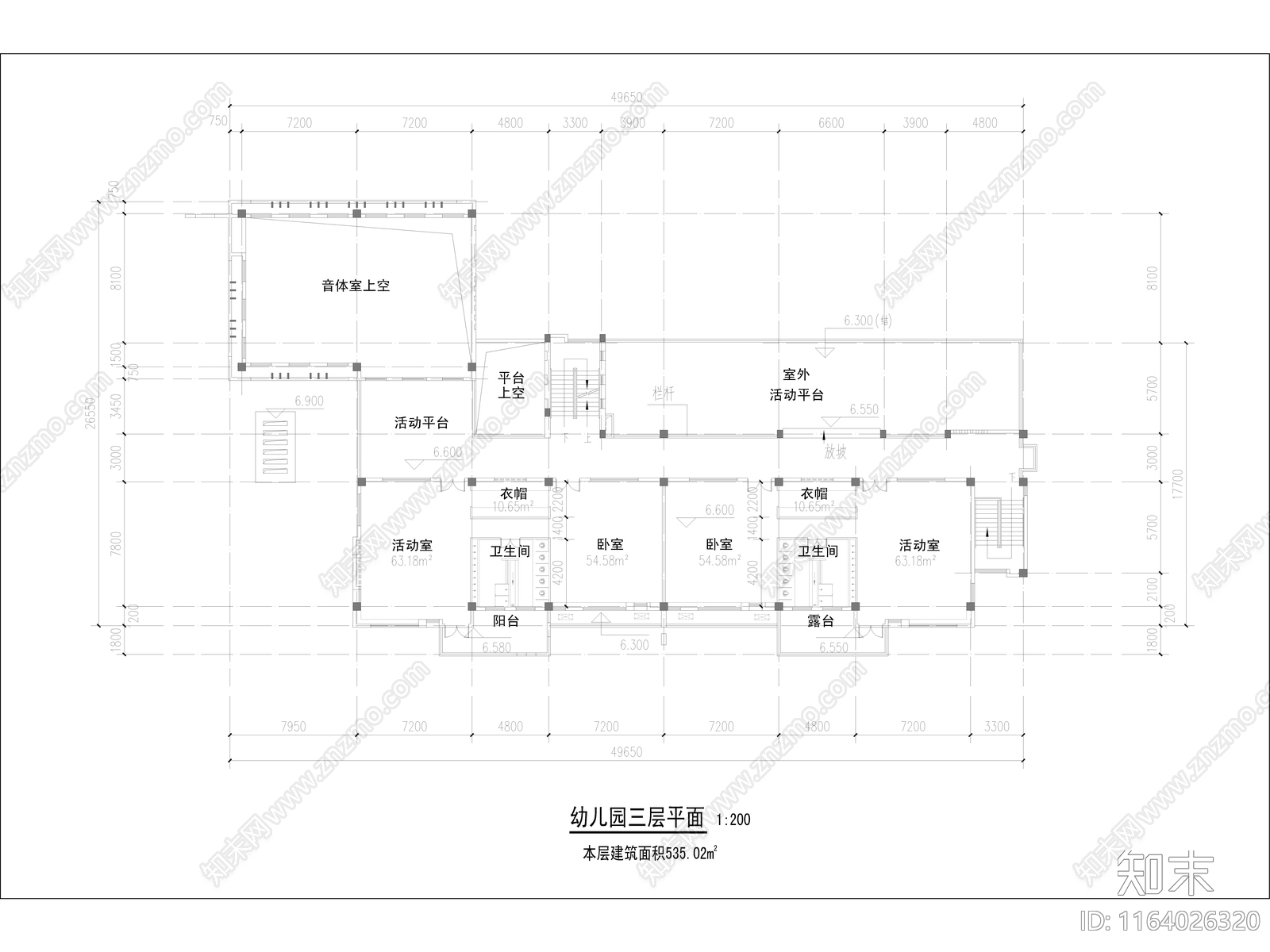 现代幼儿园建筑cad施工图下载【ID:1164026320】
