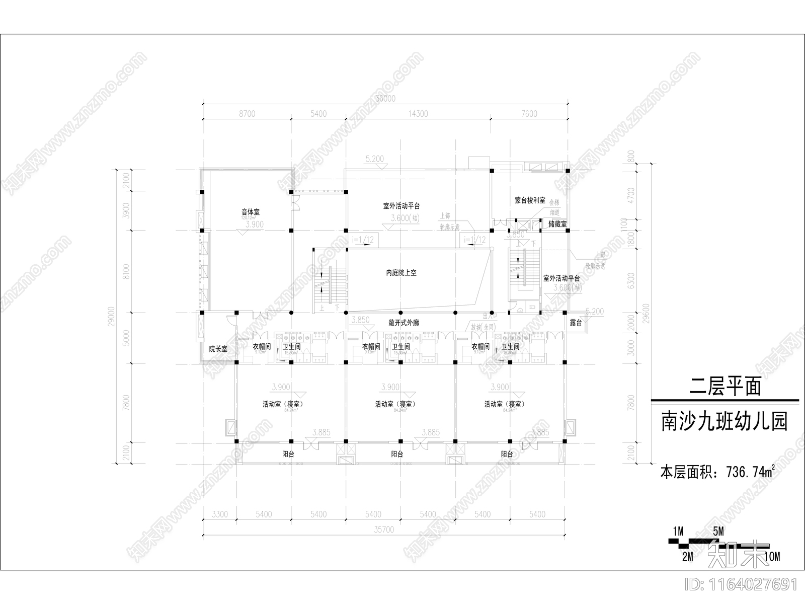 现代幼儿园建筑cad施工图下载【ID:1164027691】