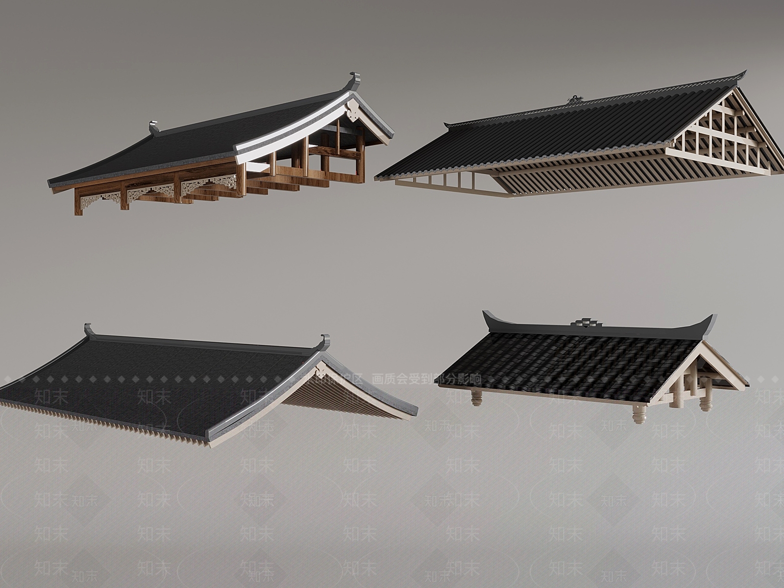 屋檐3D模型精品下载_3dmax模型_知末网