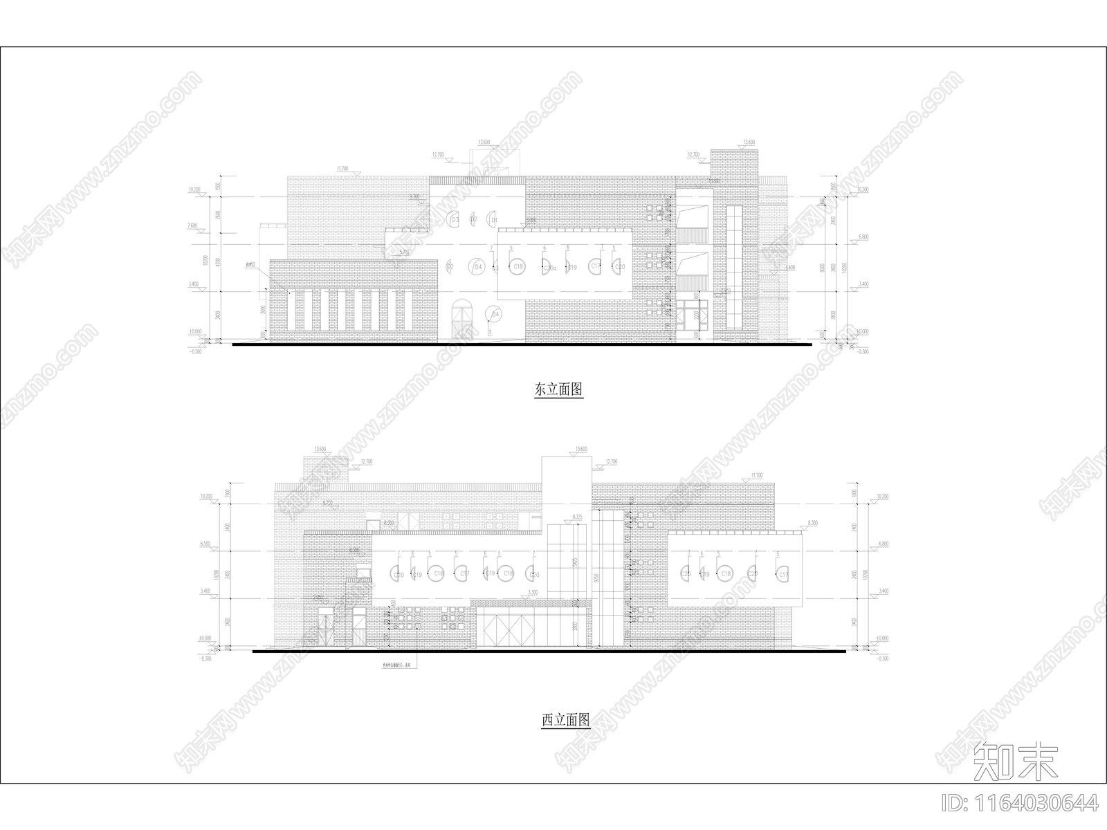 现代幼儿园建筑cad施工图下载【ID:1164030644】