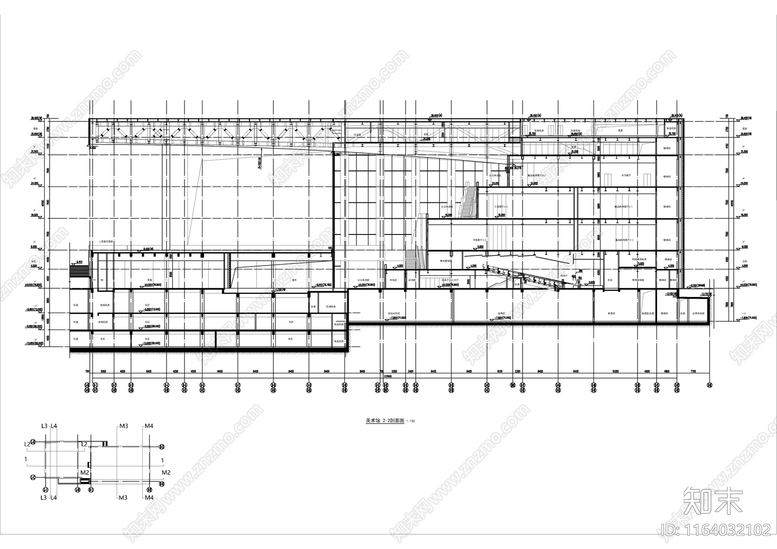 现代简约图书馆建筑施工图下载【ID:1164032102】