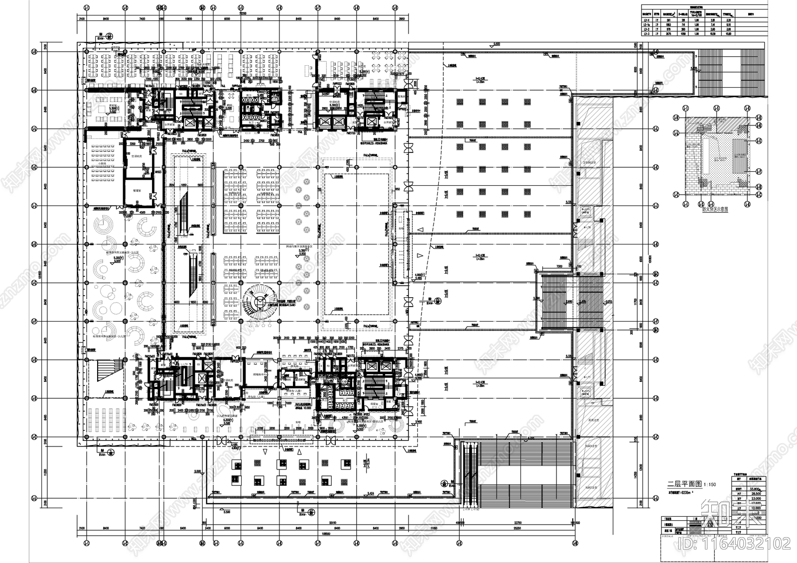 现代简约图书馆建筑施工图下载【ID:1164032102】