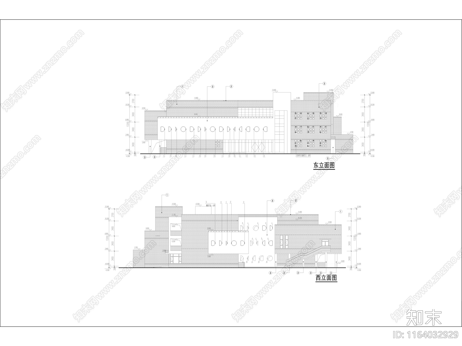 现代幼儿园建筑cad施工图下载【ID:1164032929】