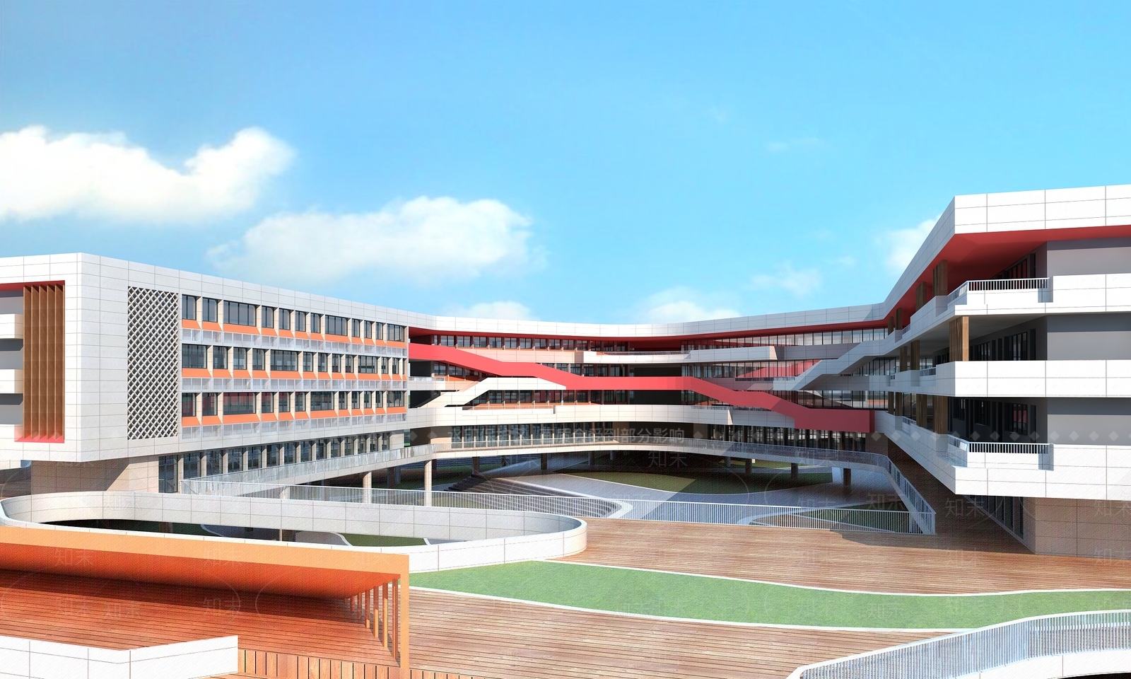 现代学校外观3D模型下载【ID:1164036088】