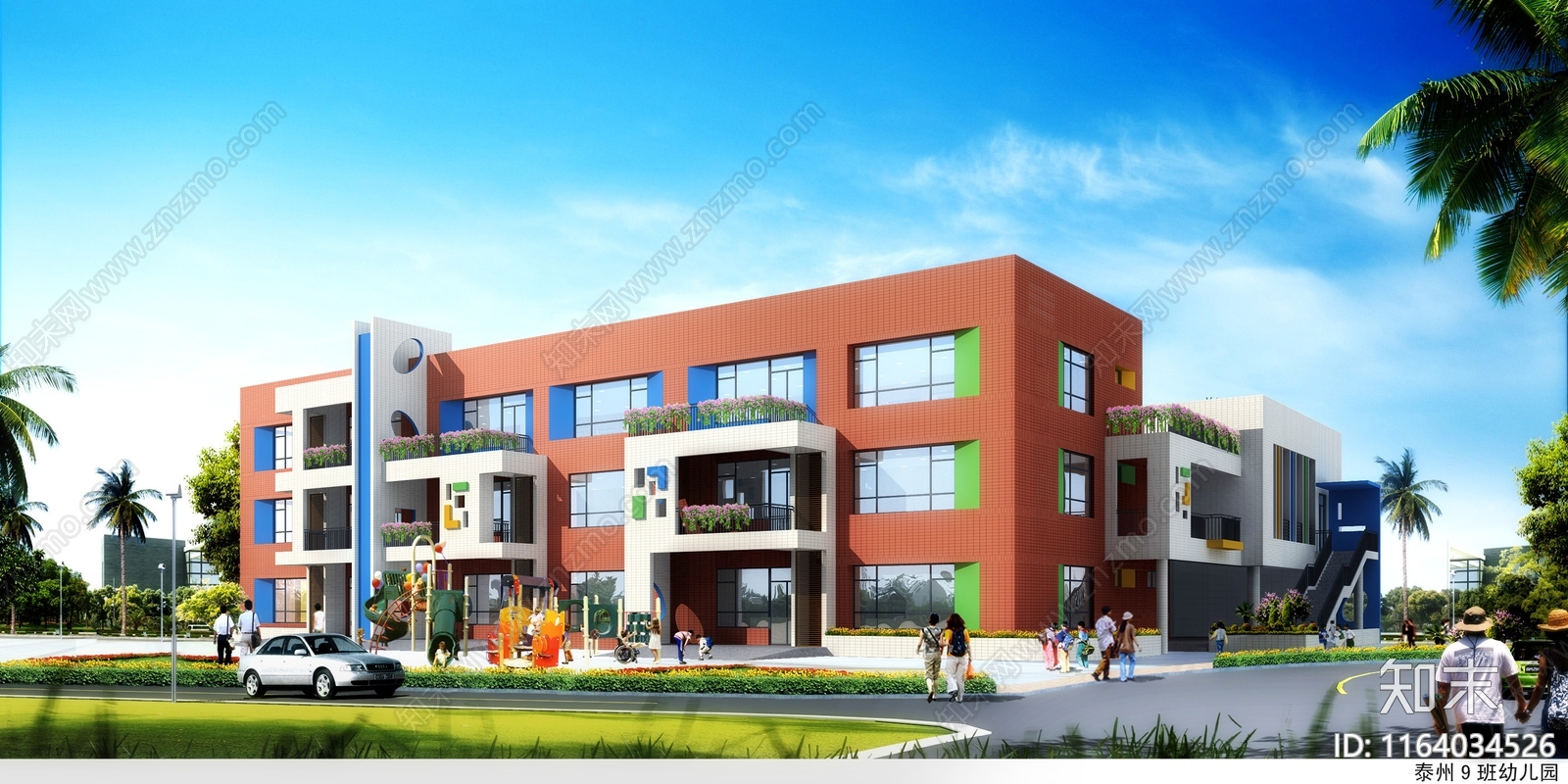 现代幼儿园建筑cad施工图下载【ID:1164034526】