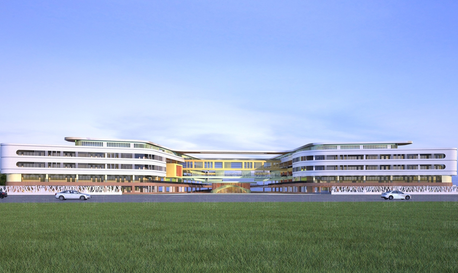 现代学校外观3D模型下载【ID:1164036361】