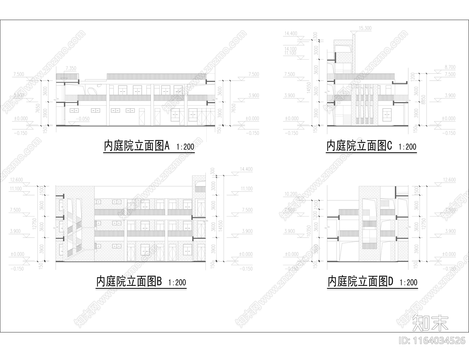 现代幼儿园建筑cad施工图下载【ID:1164034526】