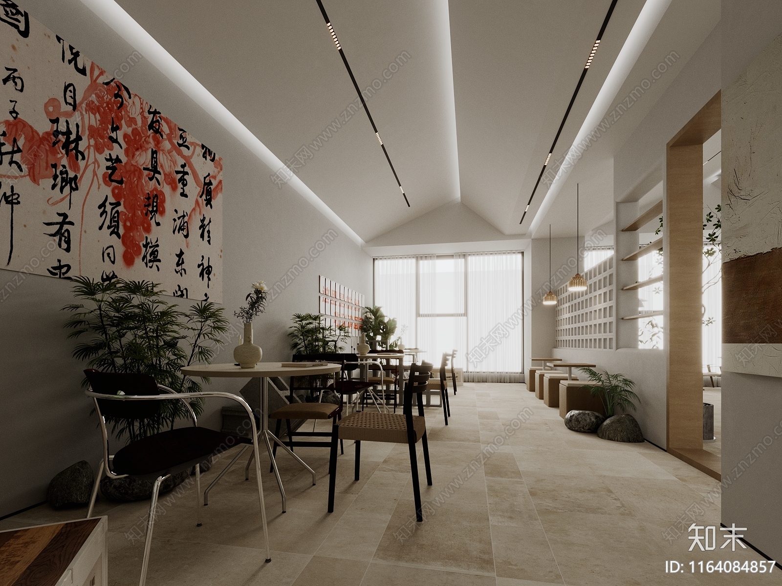 现代奶油奶茶店3D模型下载【ID:1164084857】