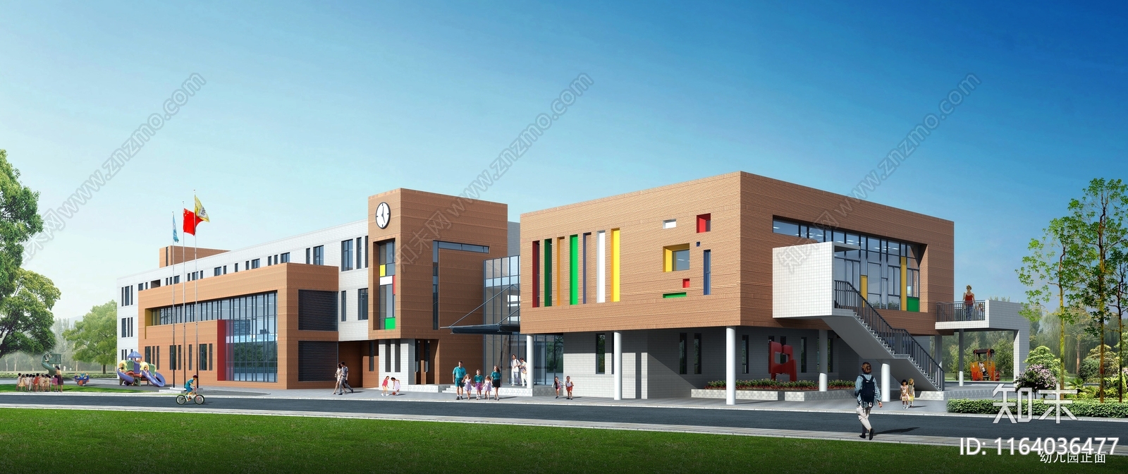 现代幼儿园建筑cad施工图下载【ID:1164036477】