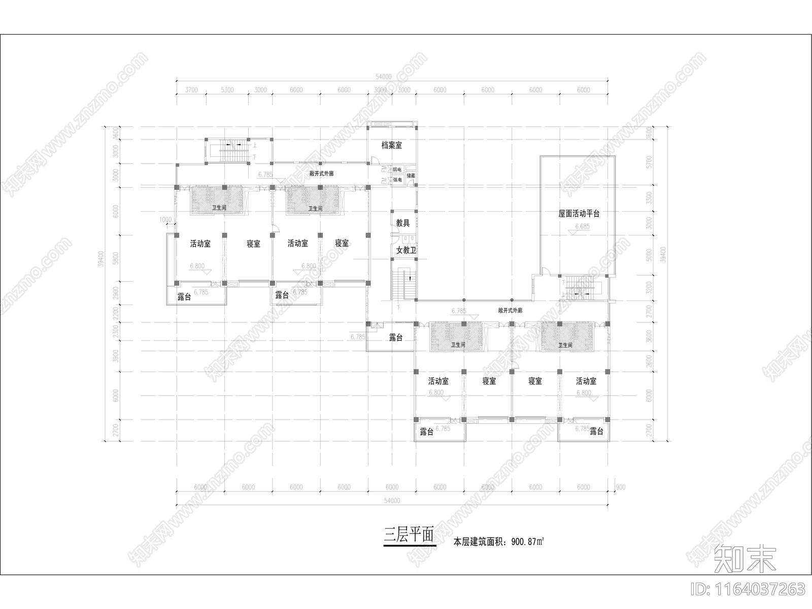 现代幼儿园建筑cad施工图下载【ID:1164037263】