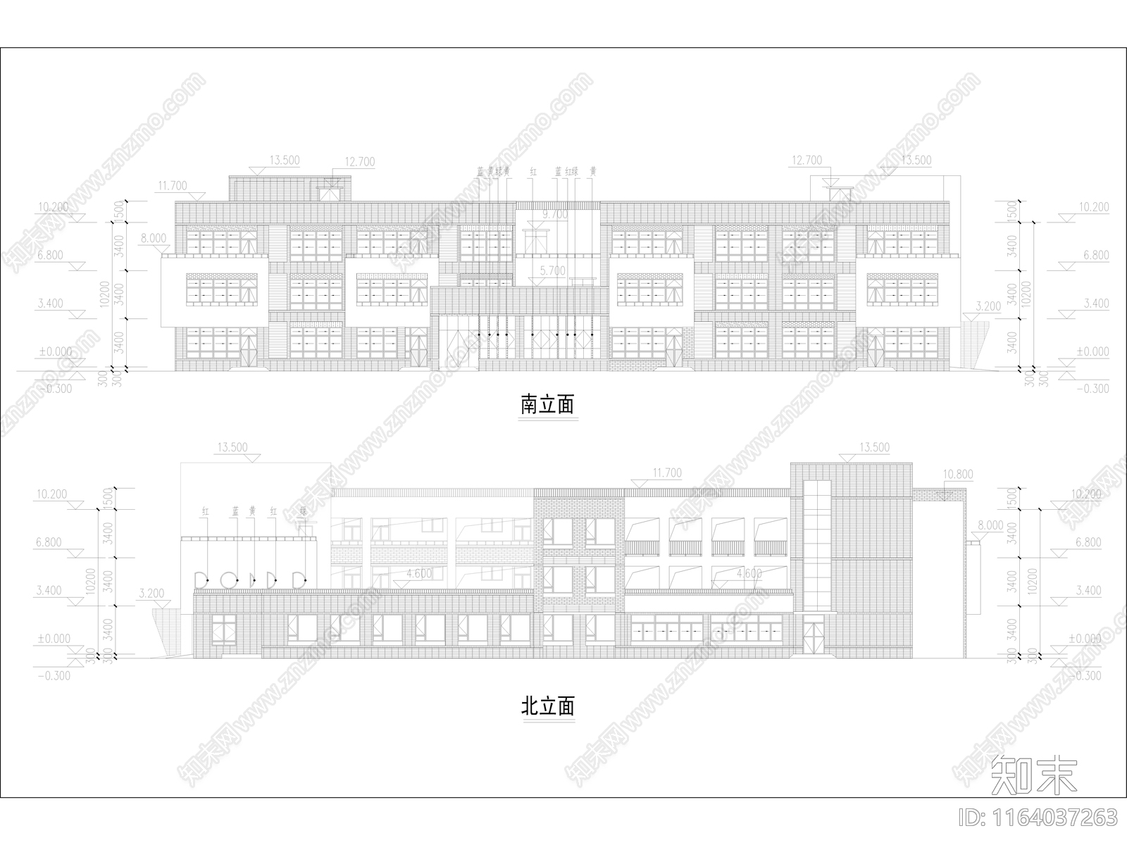 现代幼儿园建筑cad施工图下载【ID:1164037263】