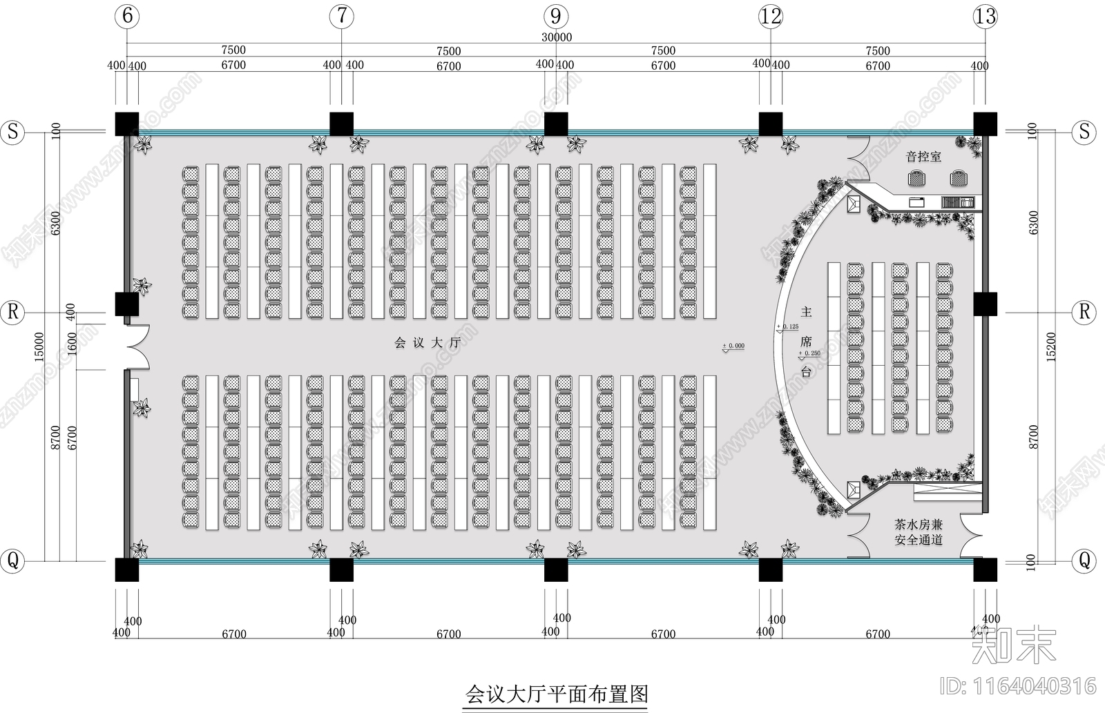 现代会议室cad施工图下载【ID:1164040316】