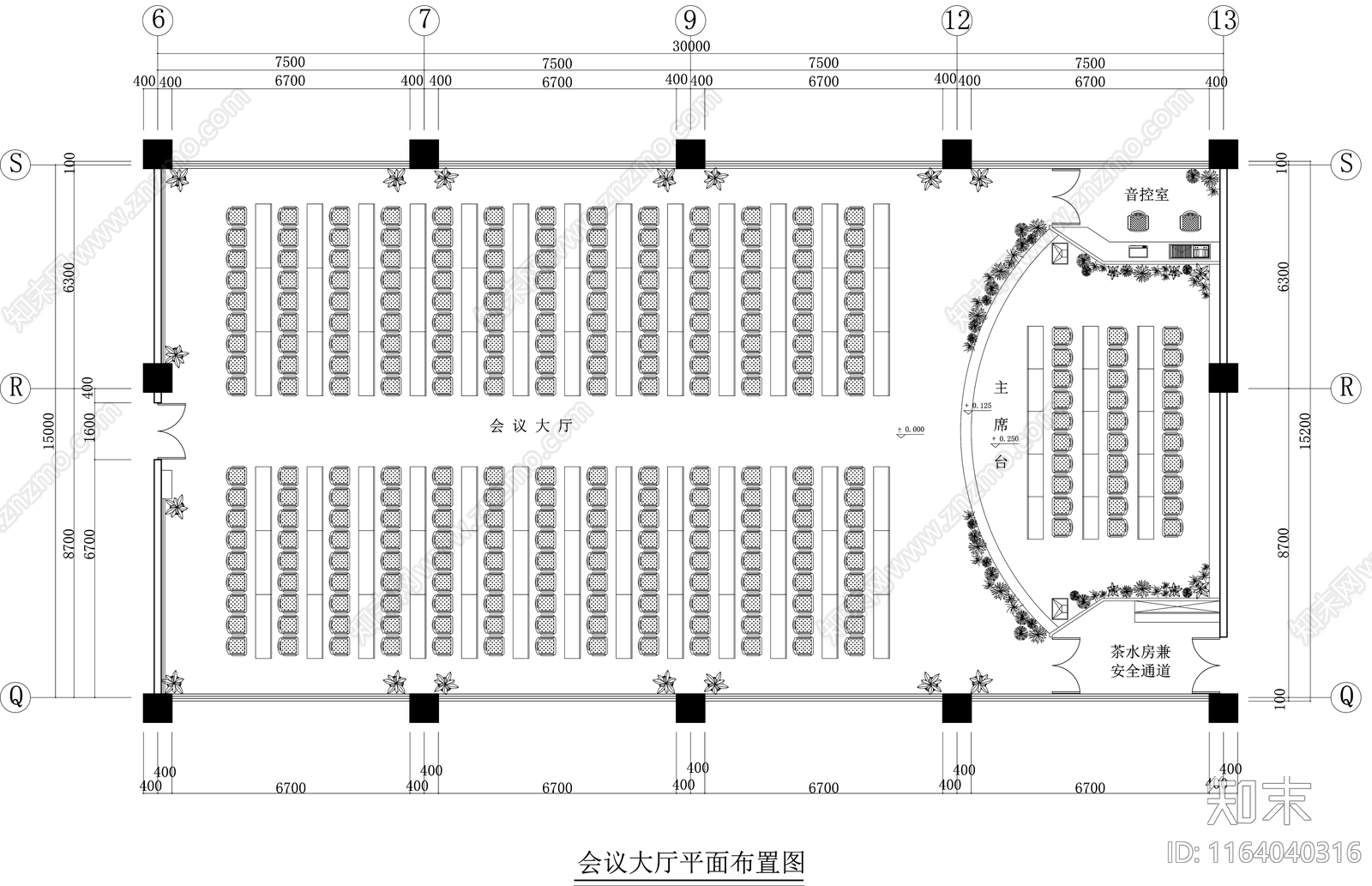 现代会议室cad施工图下载【ID:1164040316】